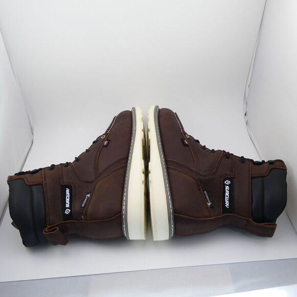 SUREWAY Heavy Duty Soft Toe Full Grain Leather Work Boots Brown Men's: US 13 - Picture 3 of 8